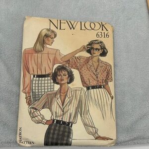 Vintage Simplicity “New Look”#6316 Misses Front Button Shirts Sizes 8 to 18